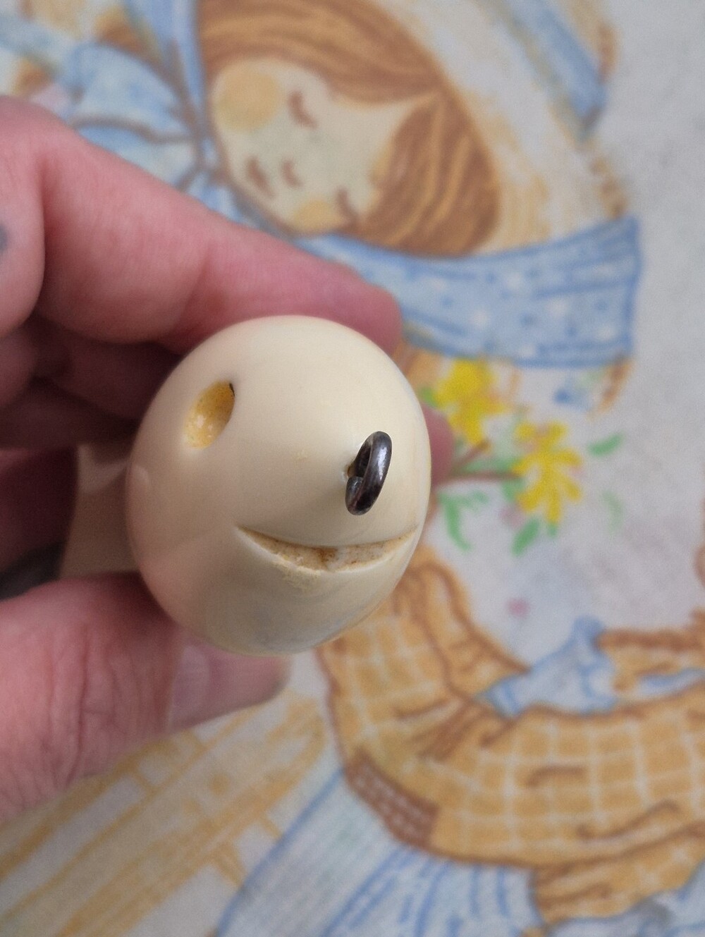 🌙Large Bone Vintage Hand Carved Fish Charm Pendant Statement Focal Bead - Picture 5 of 6